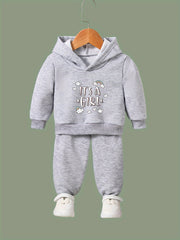 2pcs Rainbow Print Outfits Girls Hoodies Jogger Pants Set For Girls Sports