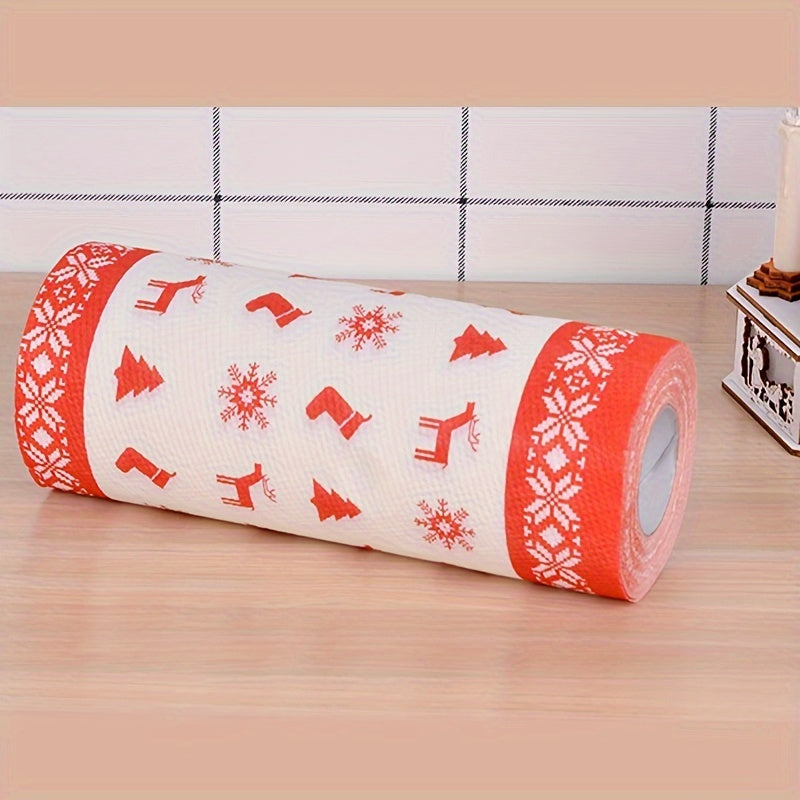Christmas Printed Paper Towel 3 ply Roll Kitchen Tissue Disposable Wipe