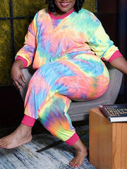 Tie Dye Top & Joggers Set Long Sleeve Pullover Outfit