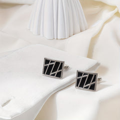Men's Geometric French Shirt with Cufflinks