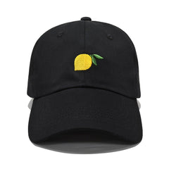 Lemon Embroidery Baseball Cap Solid Dad Hat Adjustable Sun Hats For Women