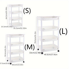 Plastic Storage Rack with Wheels for Snacks Toys Kitchen Seasoning Sto