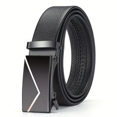 Men's Automatic Buckle PU Leather Belt for Business Pants