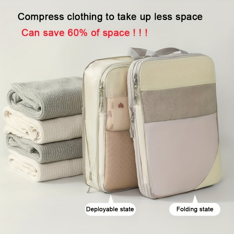 6-Piece Travel Packing Cubes Mesh Luggage Organizers