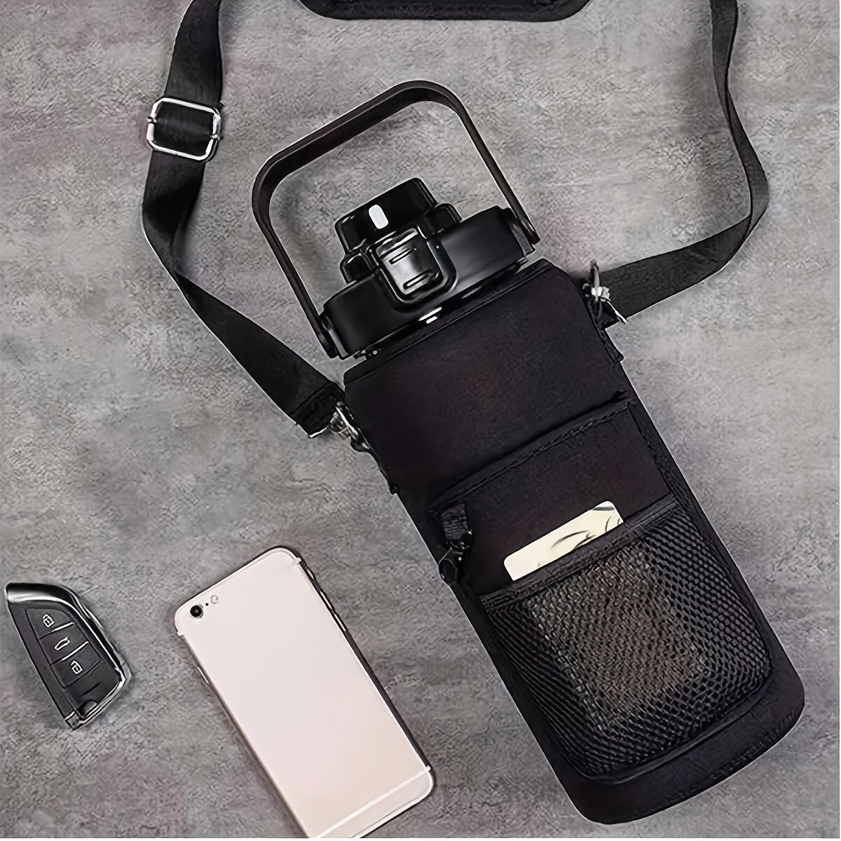 Water Bottle Holder w/ Shoulder Strap for 2000ml 64oz Bottle