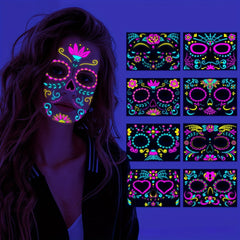 Luminous Fluorescent Stickers Halloween Dress Party Tattoo Stickers
