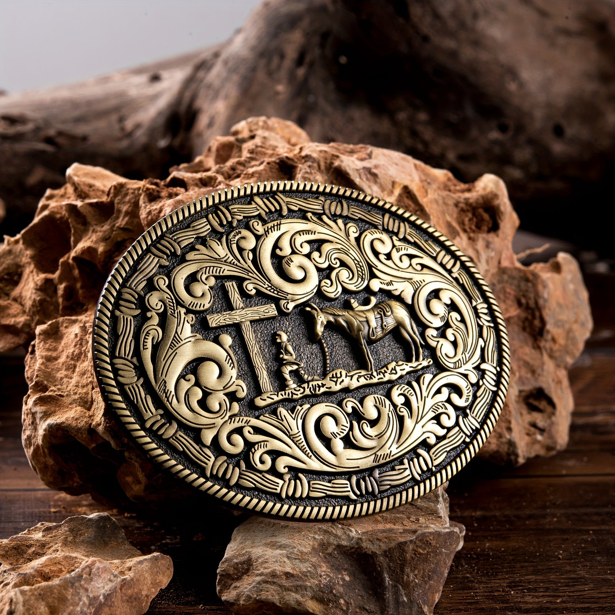 Praying Cross Cowboy Belt Buckle