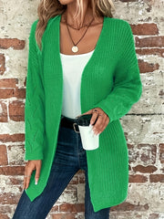Eyelet Embroidered Open Cardigan Long Sleeve