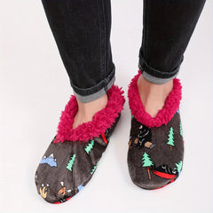 Cozy House Slippers Anti-Skid Slip-on Cartoon Graphic Shoes For Men