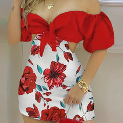 Floral Off Shoulder Romper Sexy Short Sleeve Women's Clothing