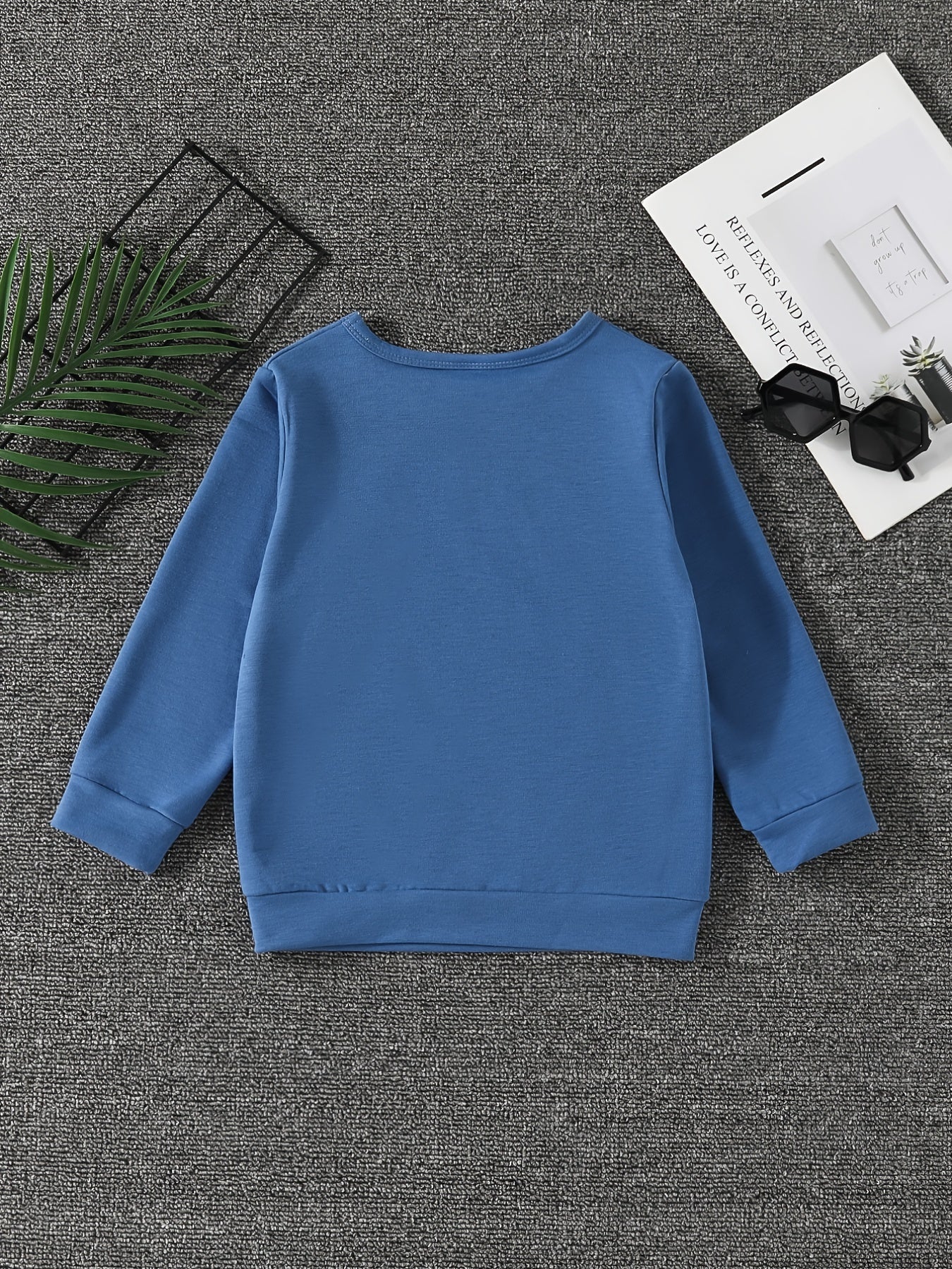 WILD BOY Letter Print Boys Casual Pullover Sweatshirt Long Sleeve Tops