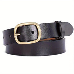 Leather Belt Copper Buckle Solid Belt Unisex Jeans Pants Belt