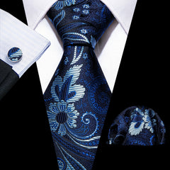 Men's Paisley Silk Tie Set for Formal Party