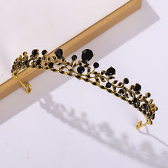 Baroque Crown & Tiara Golden Crystal Bride Wedding Queen Crowns Princess Tiaras