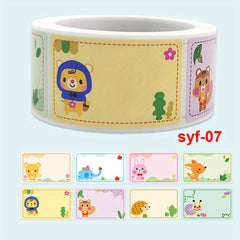 200pcs Roll Cartoon Name Sticker 1.57in 2.0.98in Self-adhesive Label Stickers
