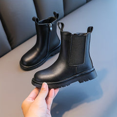 Girls Casual Solid Boots with Zipper Lightweight Non Slip Boots