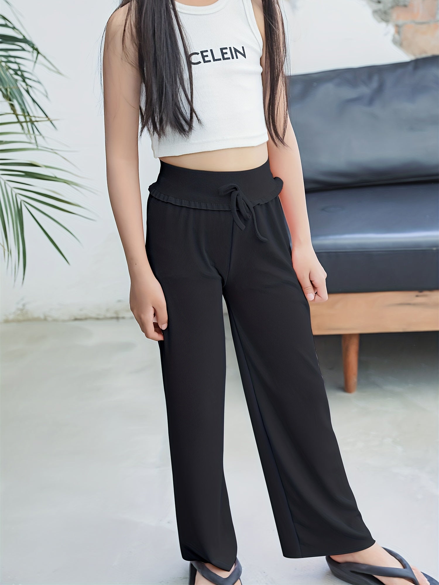 Girl's Thin Casual Sweatpants Loose Fit Yoga Sports Workout Trousers