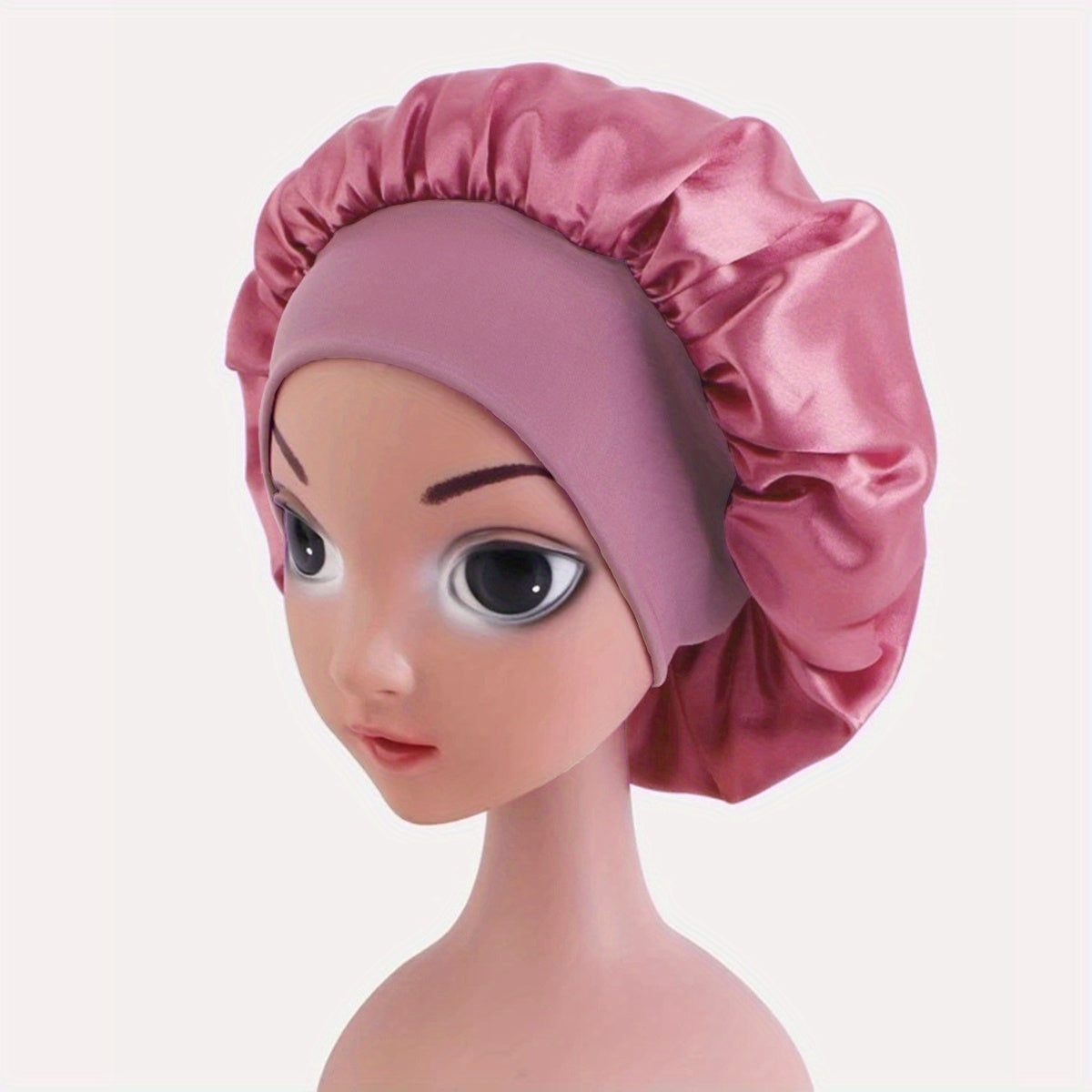 Silky Satin Bonnet Wide Brim Cap for Girls