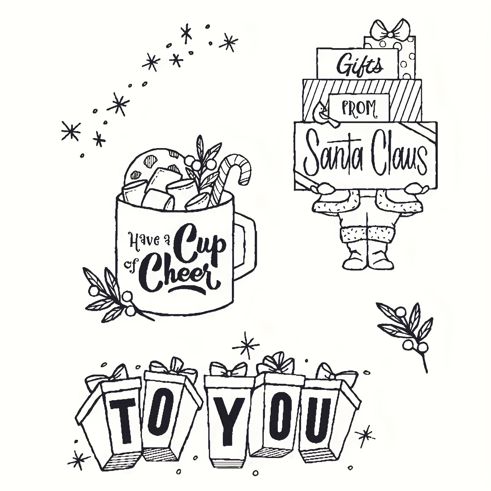 Christmas Santa Claus Metal Cutting Dies And Stamps Set