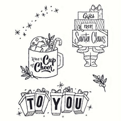 Christmas Santa Claus Metal Cutting Dies And Stamps Set