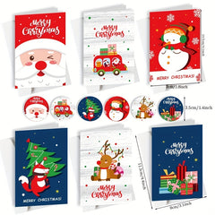 12pcs Christmas Greeting Card DIY Pendant Gift Card With Envelope