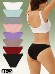 8pcs Ring Linked Briefs Women's Lingerie Underwear
