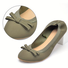 Women's Bowknot Ballet Flats Soft Sole Slip On Shoes Comfy Flat Shoes