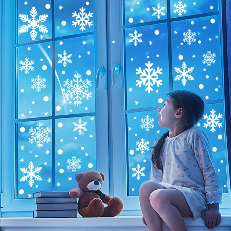 One Sheet Snowflake Window Sticker Christmas Wall Stickers for Home