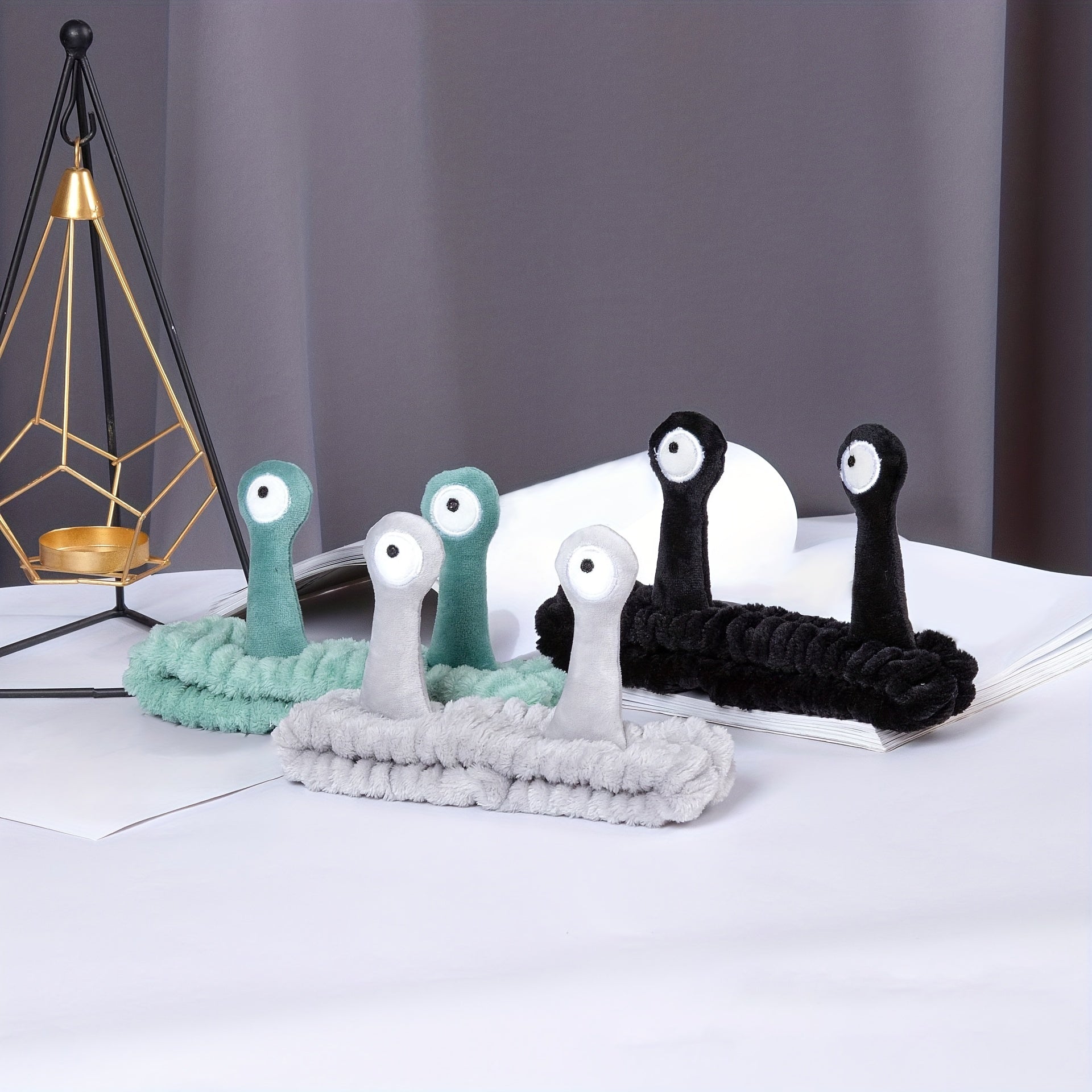 Cartoon Snail Eyes Headband for Women Girls Plush Headdress