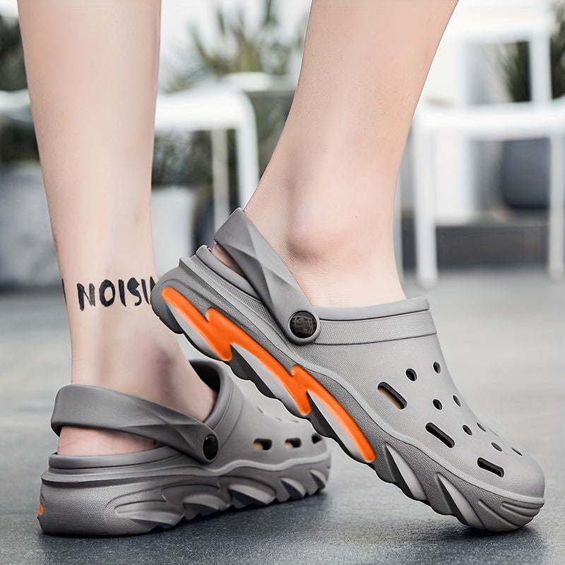 Men's Comfortable Platform Clogs Hollow Out Non Slip Garden Shoes