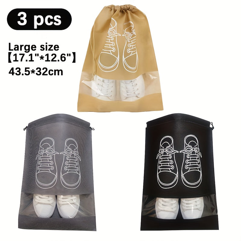6pcs Portable Shoe Drawstring Storage Bag Non Woven Fabric Shoe Bag