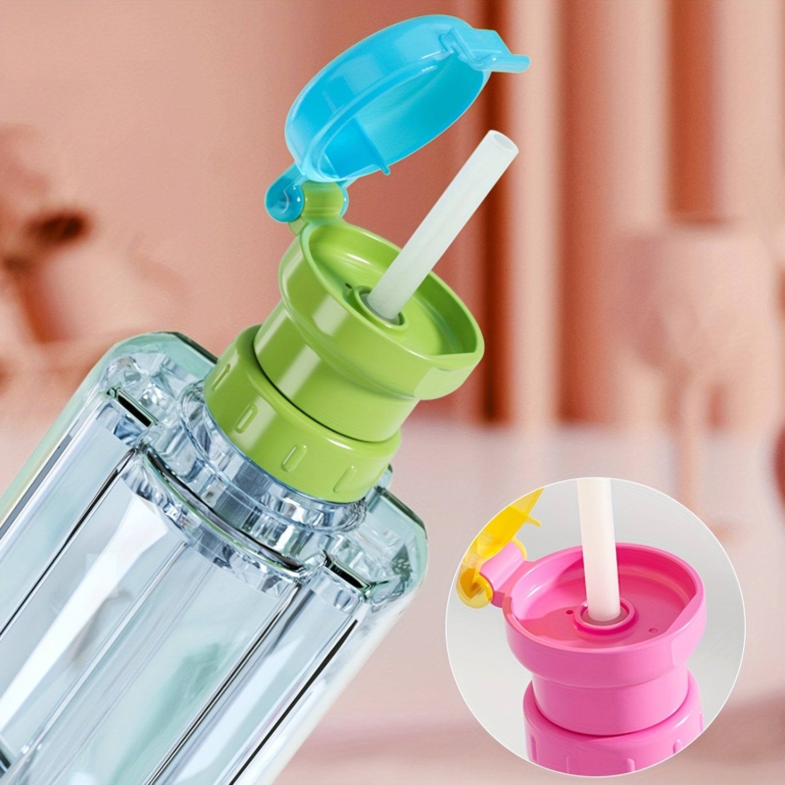 Anti Spill Anti Choke Water Bottle Cap Portable Straw