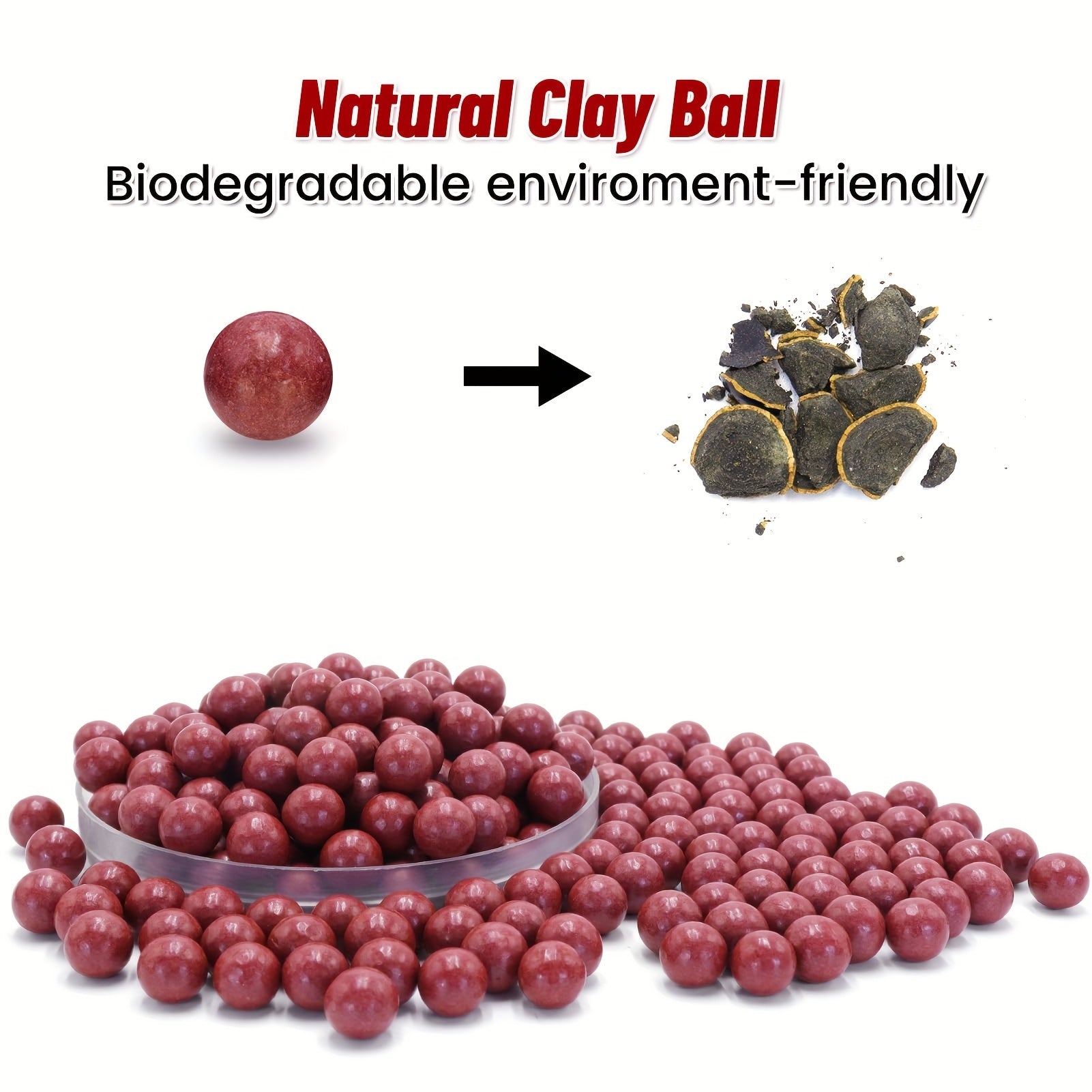 Biodegradable Clay Ball Mud Beads 100-500pcs