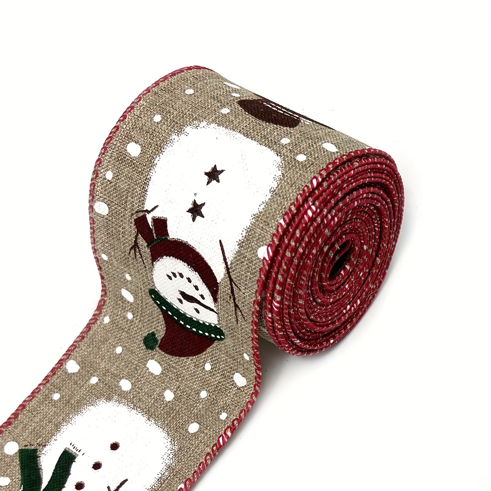 Christmas Wired Burlap Ribbon - Red Ribbon for Christma