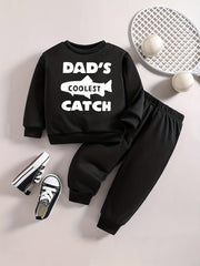 Baby Boy Fish Graphic Sweatshirt Pants Set Kids Clothes