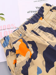 Boys Camouflage Jeans Cropped Pants Bottoms With Pockets