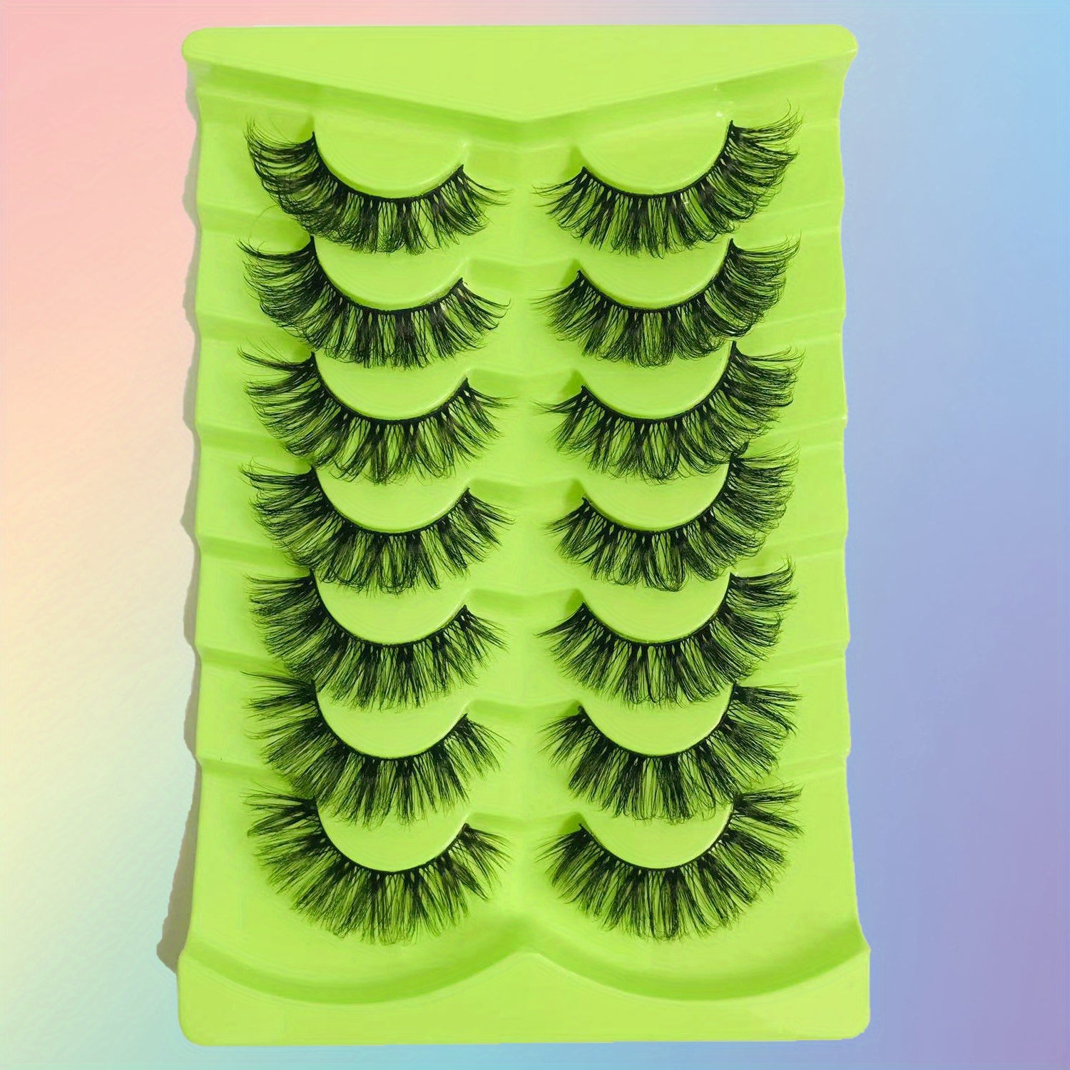 7 Pairs 3D False Eyelashes Cat Eye Lashes Natural Thick Short Long Lengthening