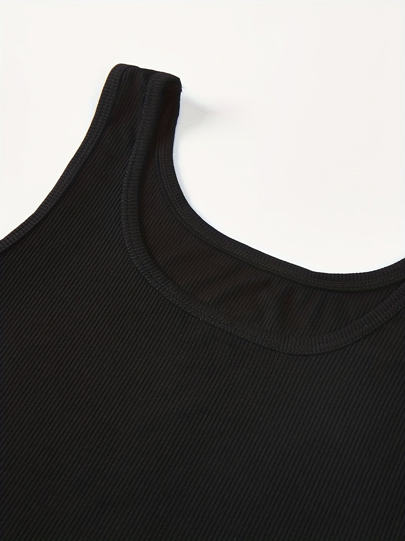 3pcs Ribbed Tank Tops Sleeveless Slim Fit Women's Lingerie