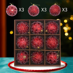 9pcs Shatterproof Christmas Tree Ball Decorations - Solid Style