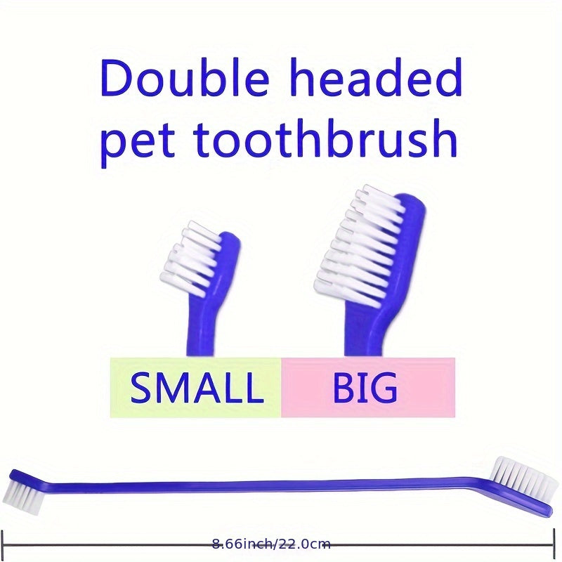 8pcs Double Headed Pet Toothbrush Set Dental Hygiene Soft Bristle Dog Toothbrush