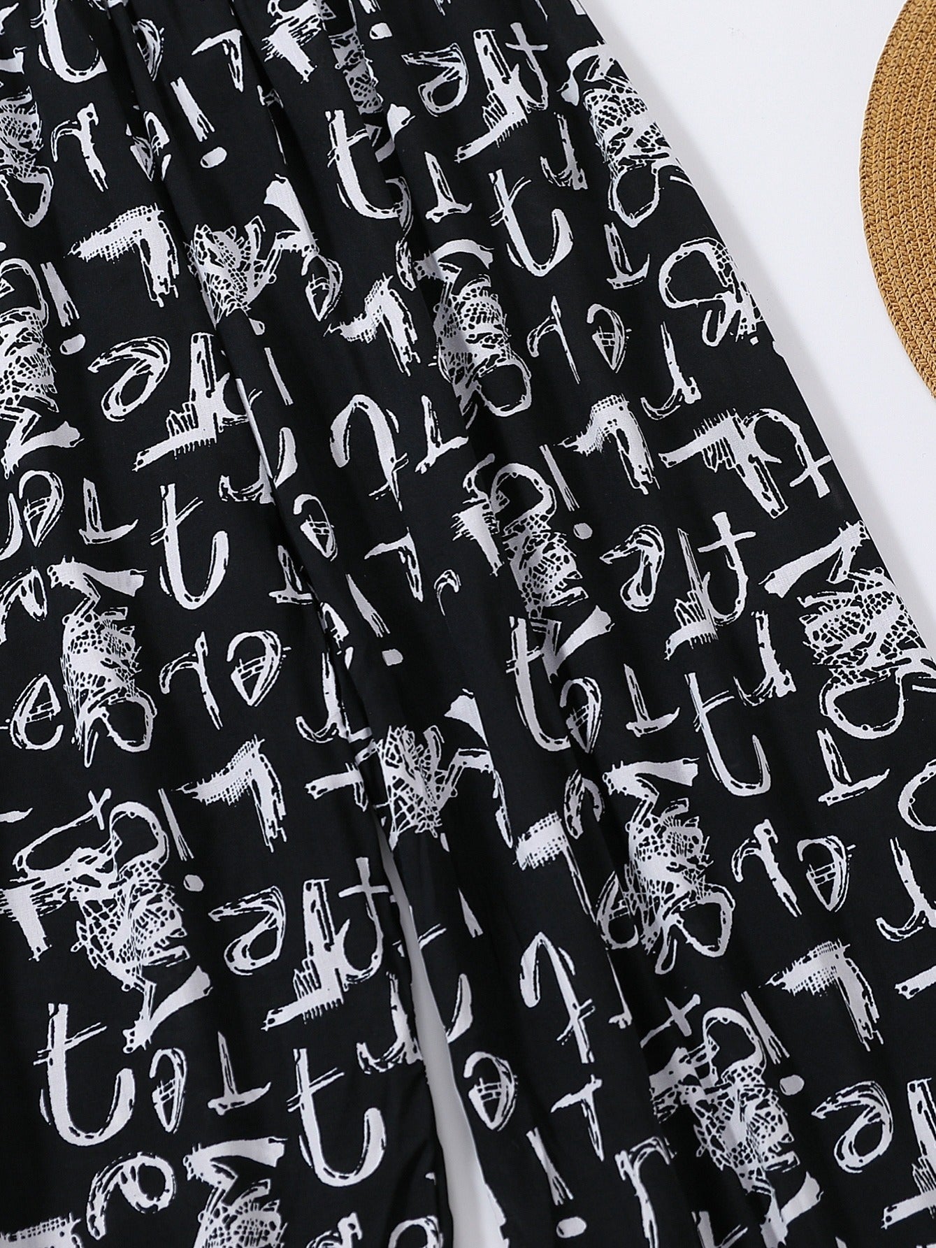 Loose Letter Graffiti High Waist Bloomers Pants