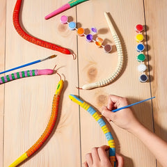 5pcs Wooden Snake Painting Kit Halloween Christmas Props