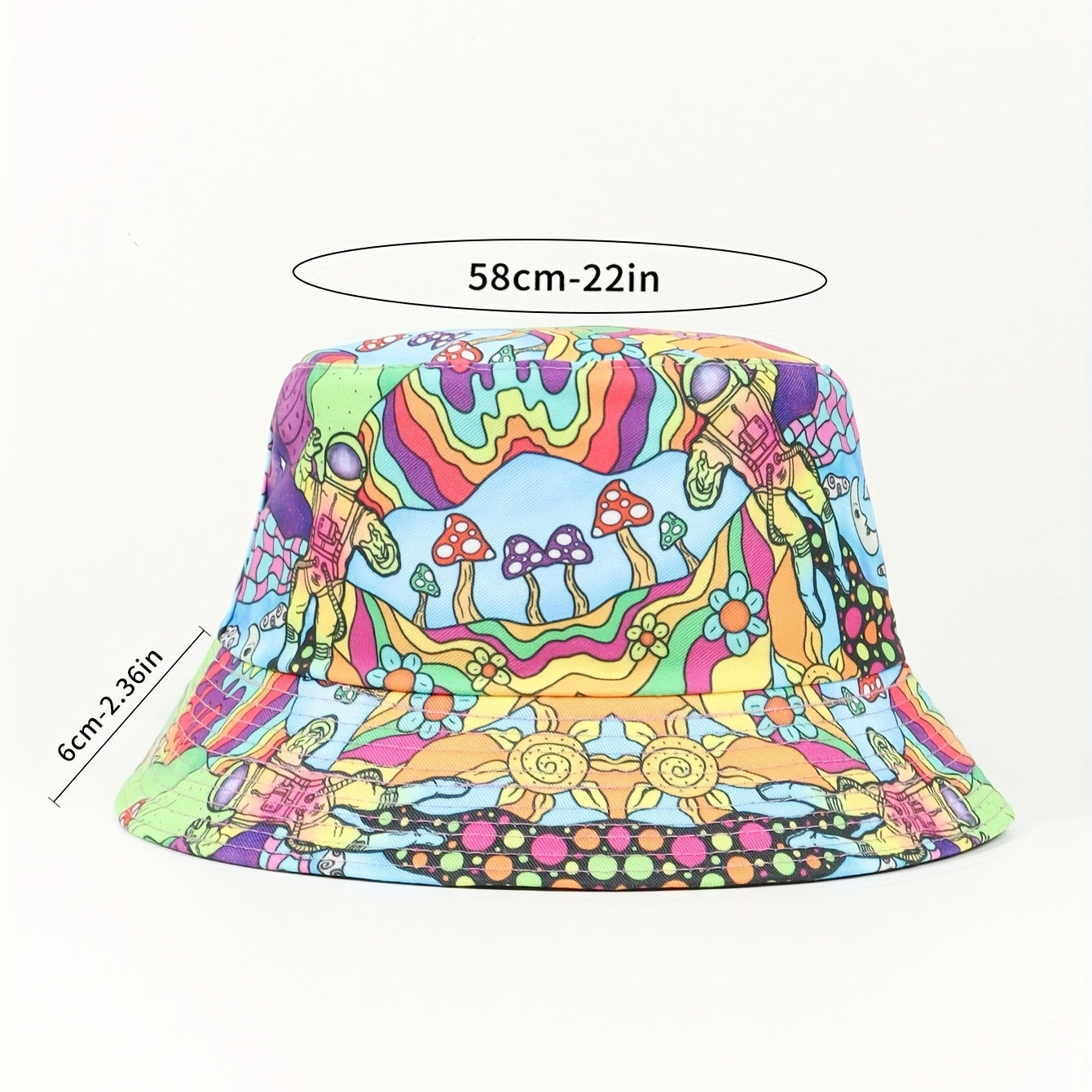 Y2K Reversible Mushroom Print Bucket Hat for Women Men