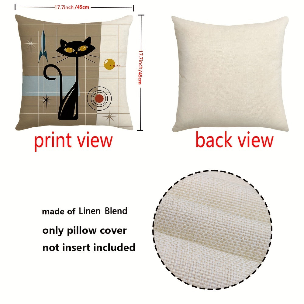 Cat Decorative Throw Pillowcase 44x96cm Cartoon Cat Home Room Bedroom Decoration