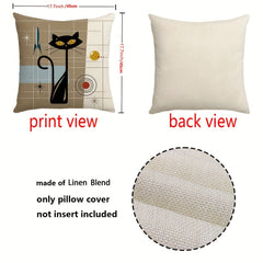 Cat Decorative Throw Pillowcase 44x96cm Cartoon Cat Home Room Bedroom Decoration