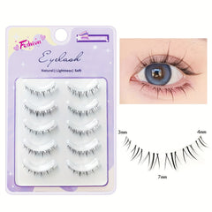 Natural Look 7mm Wispy Lash Extension Reusable False Eyelashes 5 Pairs