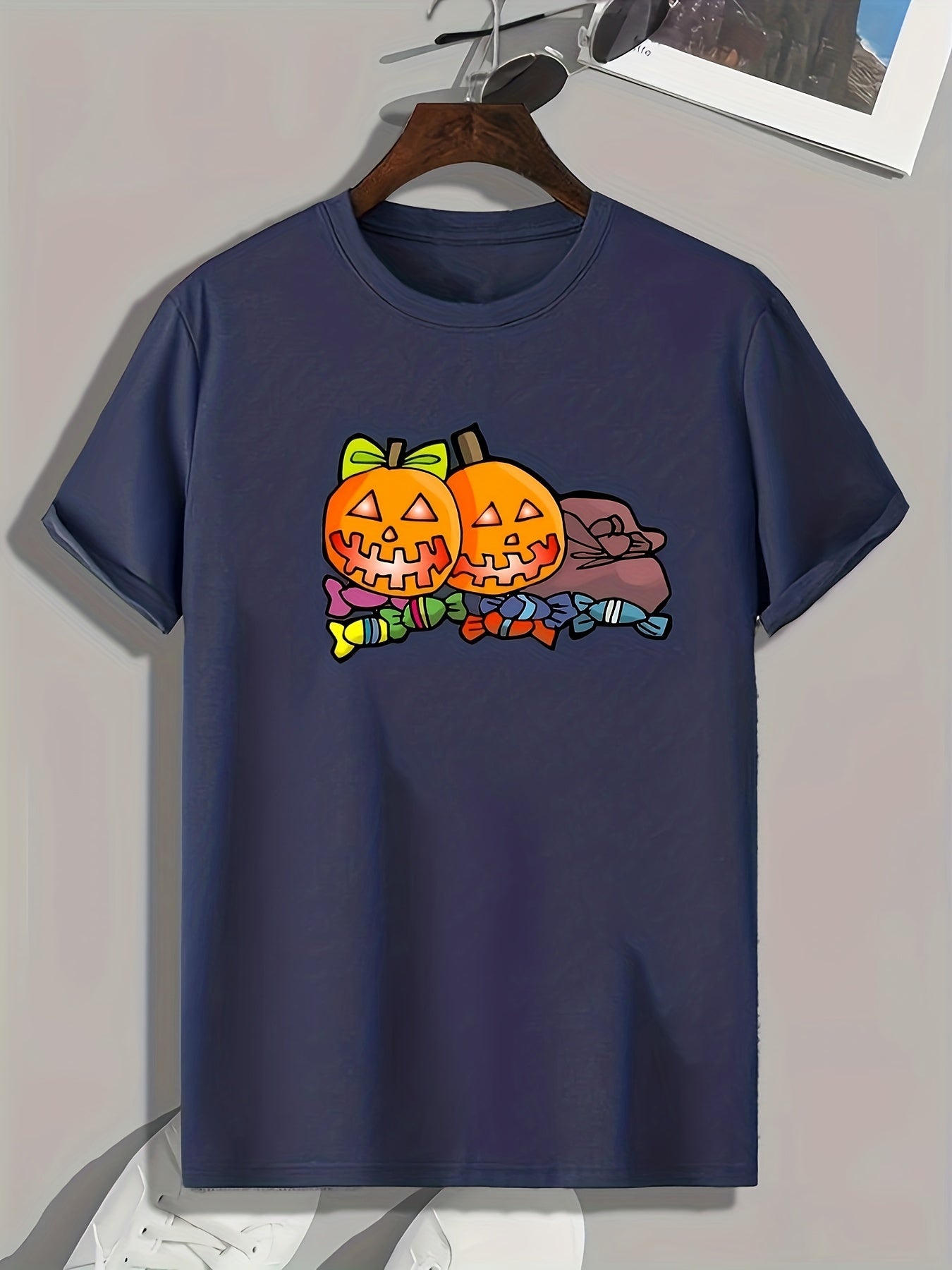 Halloween Pumpkin Print Men's Graphic T-shirt