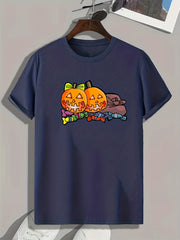 Halloween Pumpkin Print Men's Graphic T-shirt