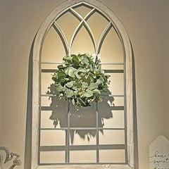 2pcs Artif. Eucalyptus Wreath Fabric Leaf Wreath Green Circular For Wall Decor