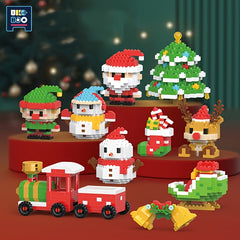 Christmas Tree Building Blocks Kit Elk Santa Claus Train Small